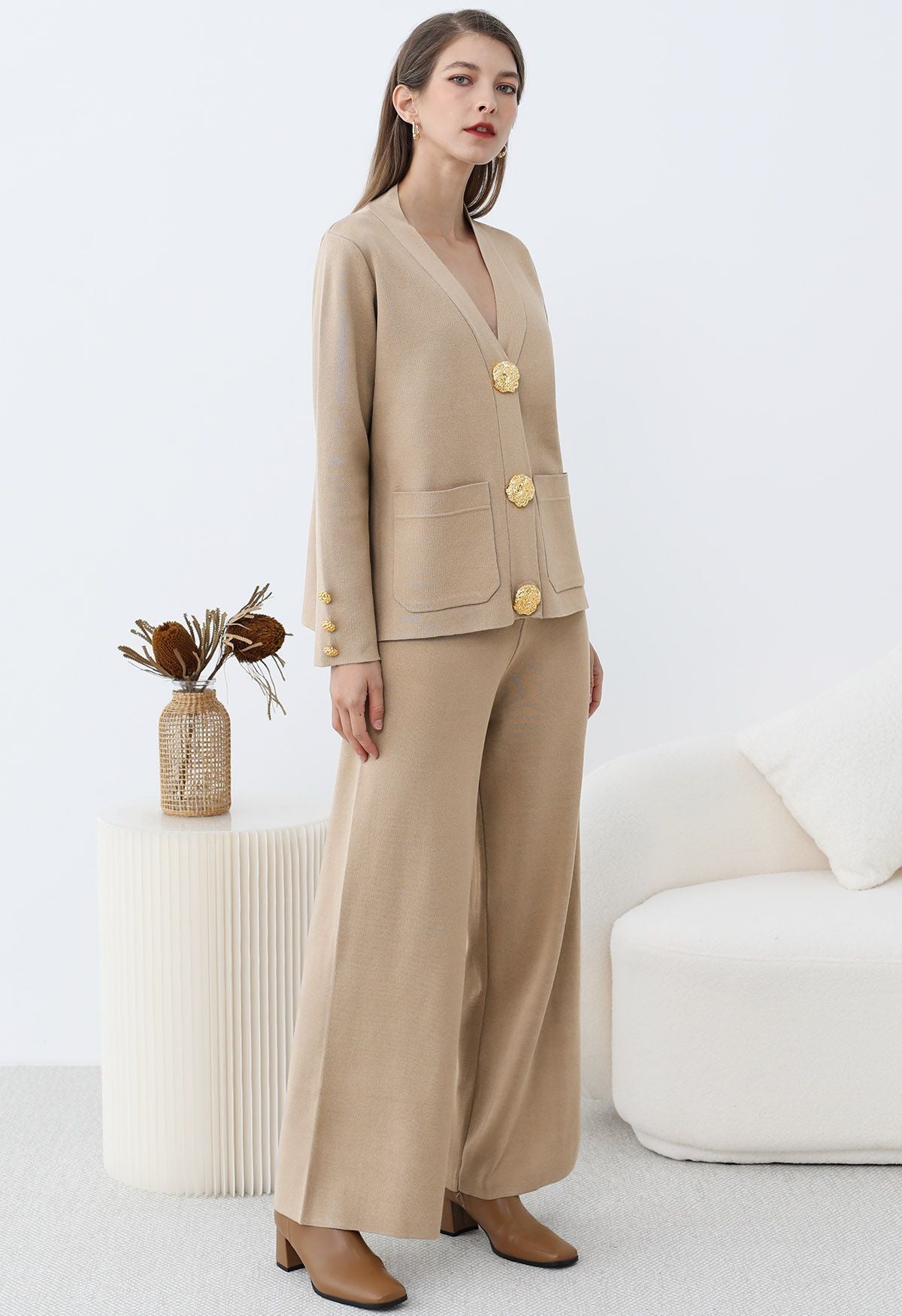 Golden Button Two-Piece Set
