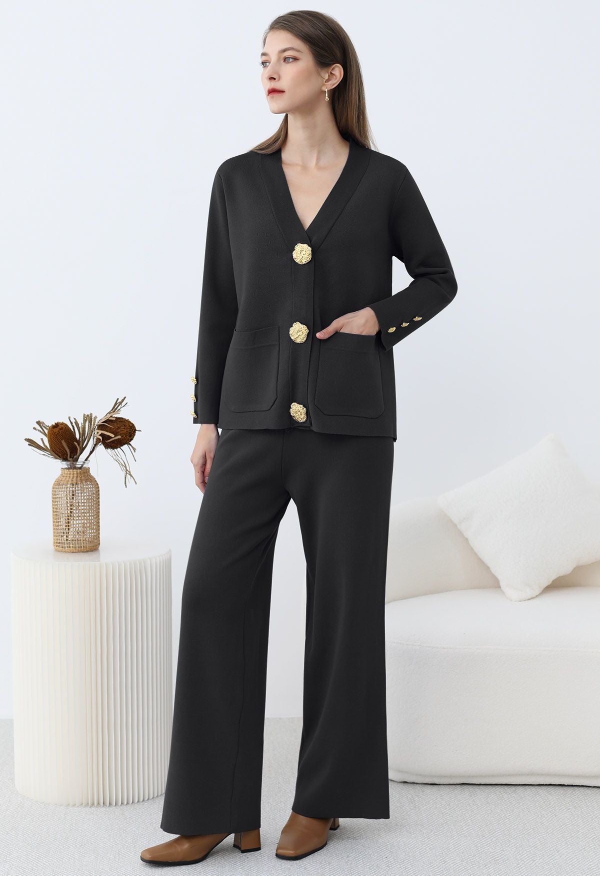 Golden Button Two-Piece Set