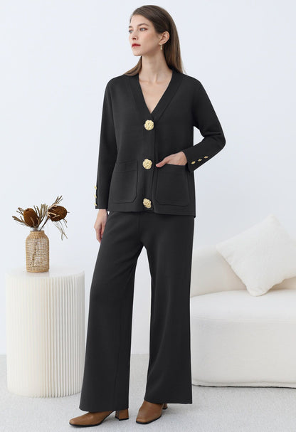 Golden Button Two-Piece Set