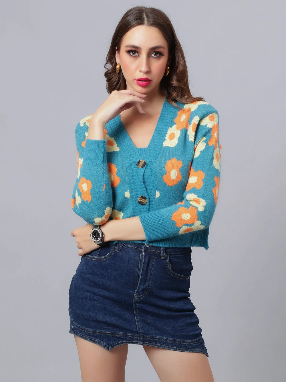 Floral Cardigan Two Piece Set