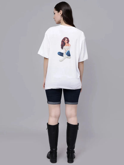 Stylish Girl Graphic Oversized T- Shirt