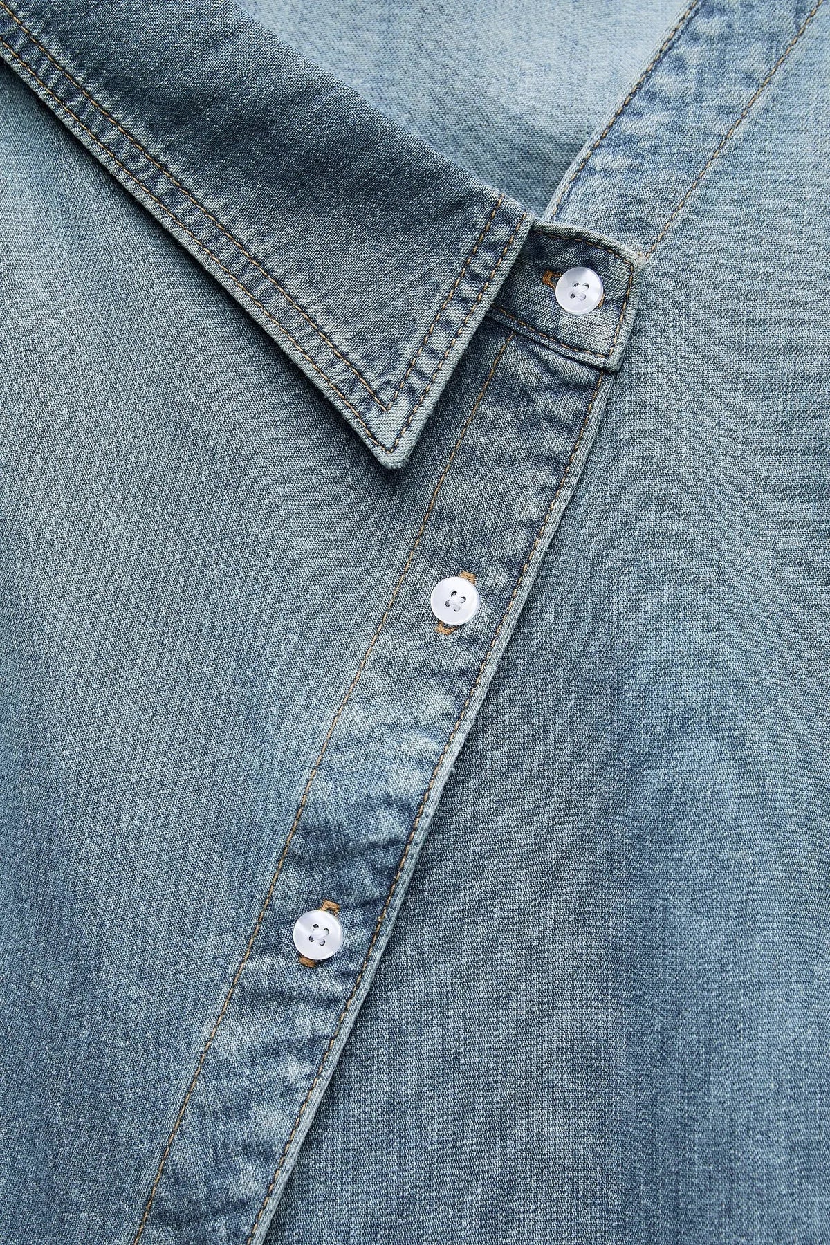 Asymmetric Denim Shirt