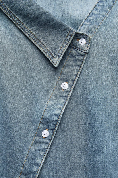 Asymmetric Denim Shirt