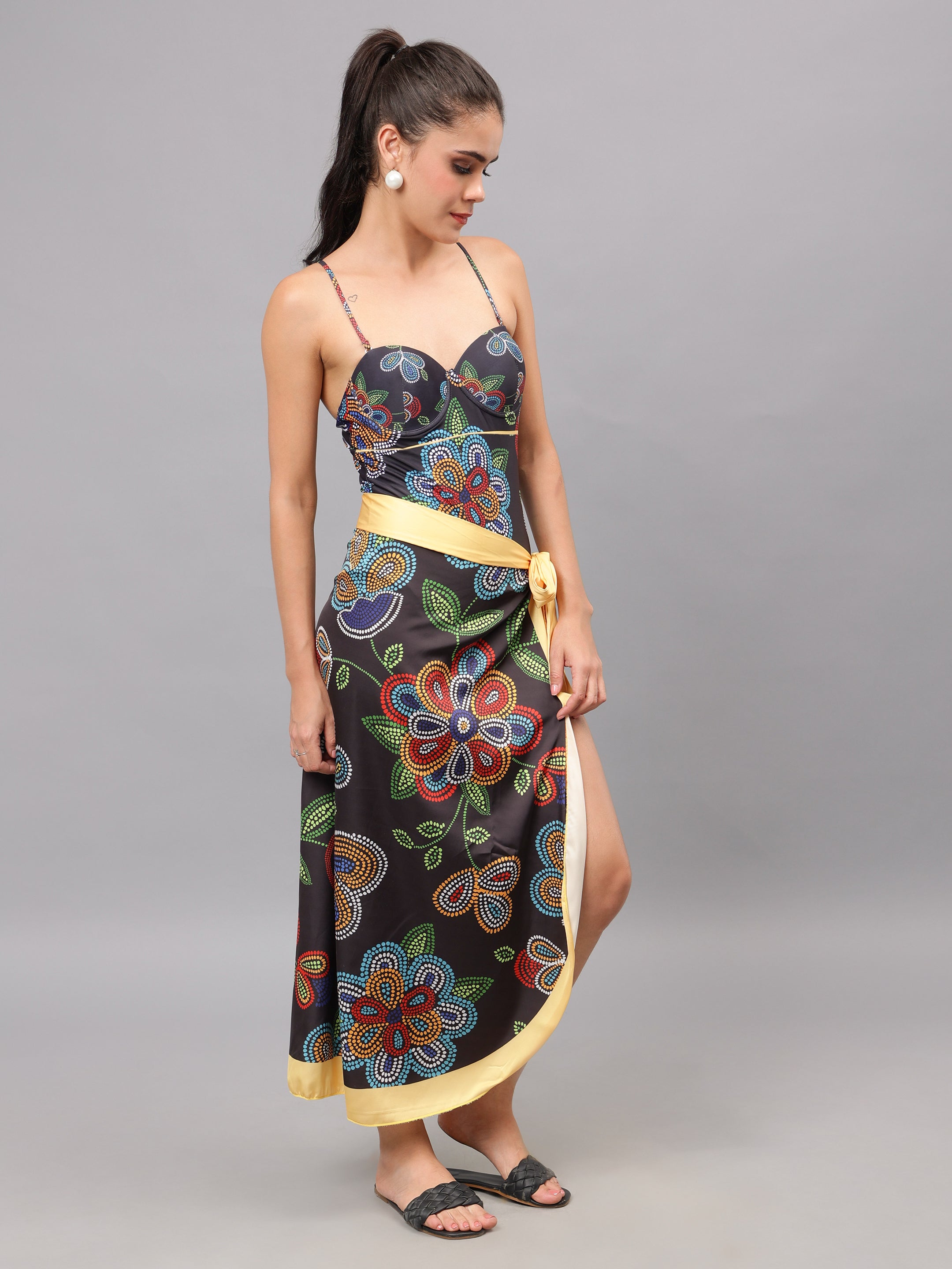 Printed Monokini With Sarong