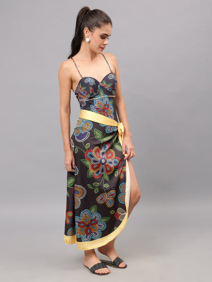 Printed Monokini With Sarong