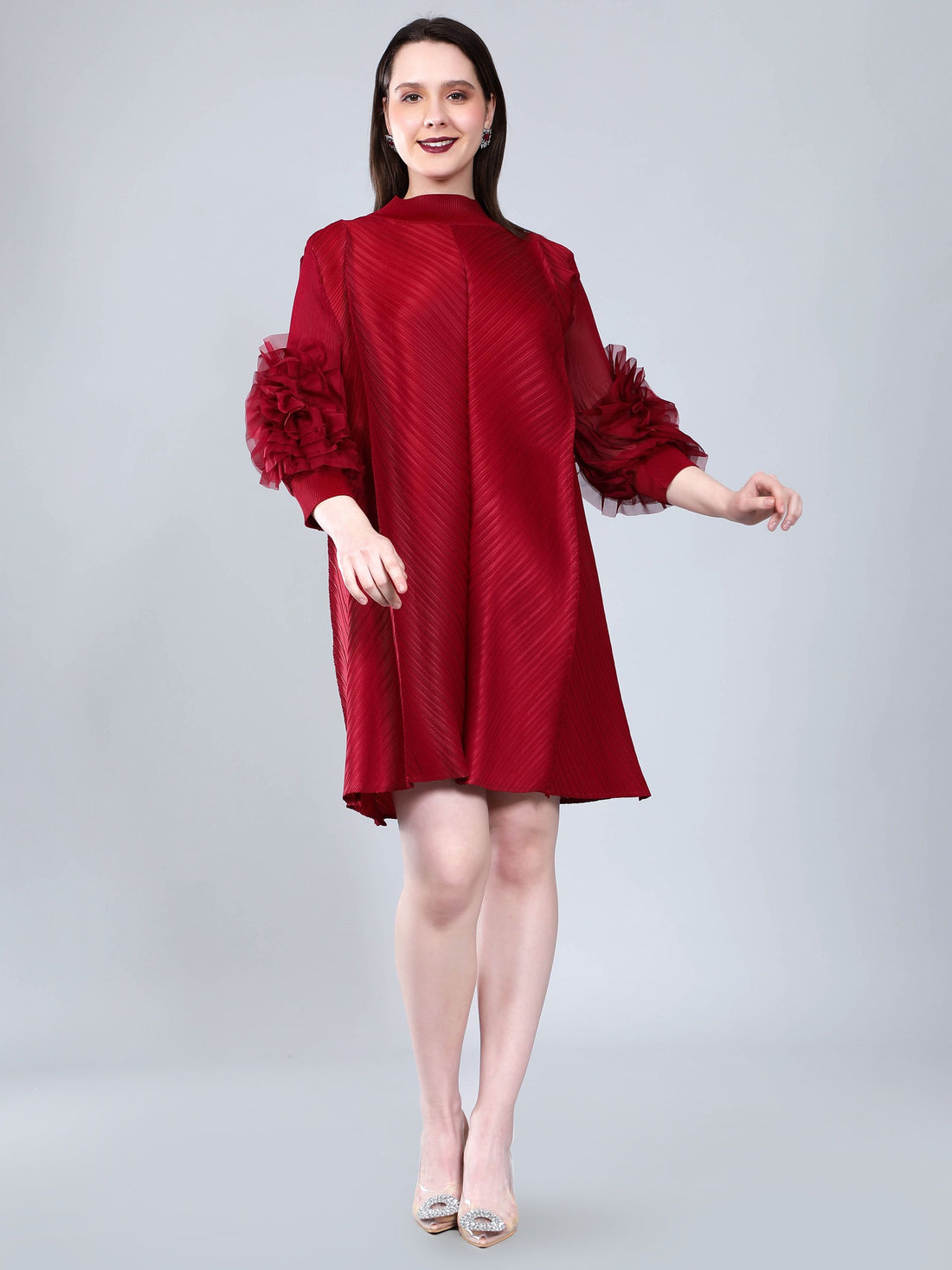 Vintage Flower Pleated Dress