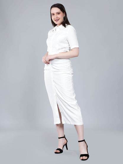 Back Cutout Shirt Dress