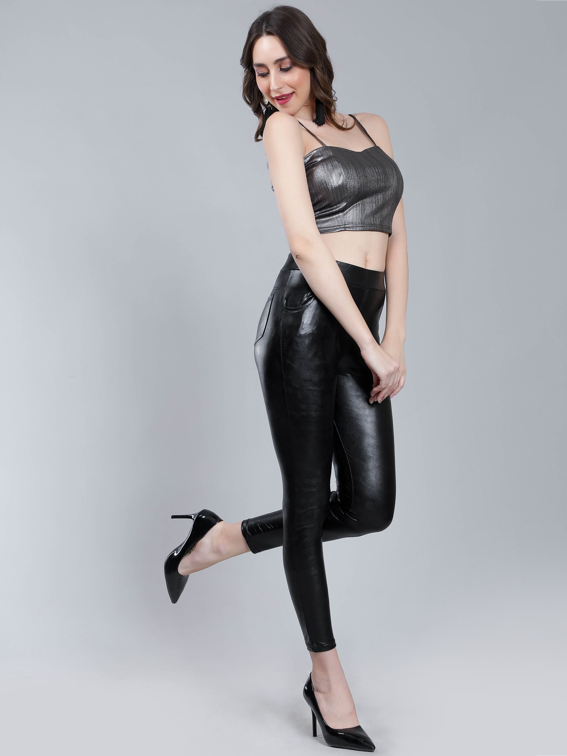 Leather Look Stretch Pants