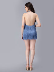 Halter Backless Tassels Dress