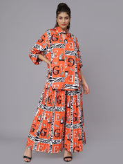 Tiger Print Oversized Two-Piece Set
