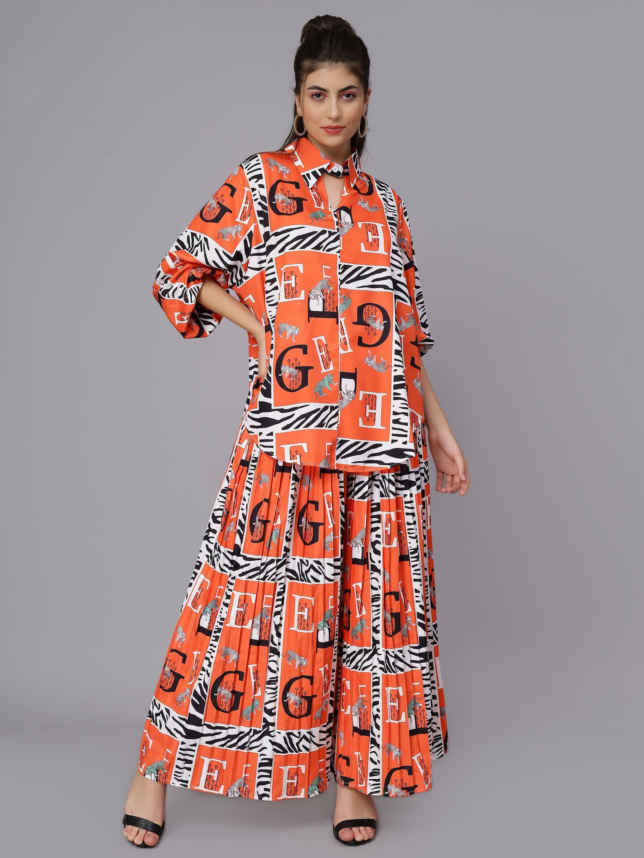 Tiger Print Oversized Two-Piece Set