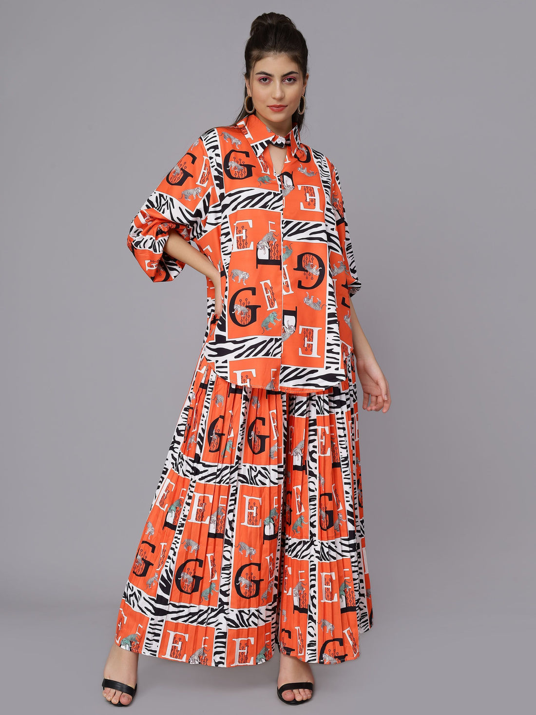 Tiger Print Oversized Two-Piece Set