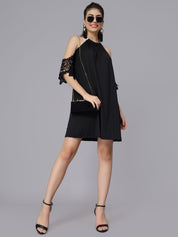 Off-Shoulder Lace Cutout Dress