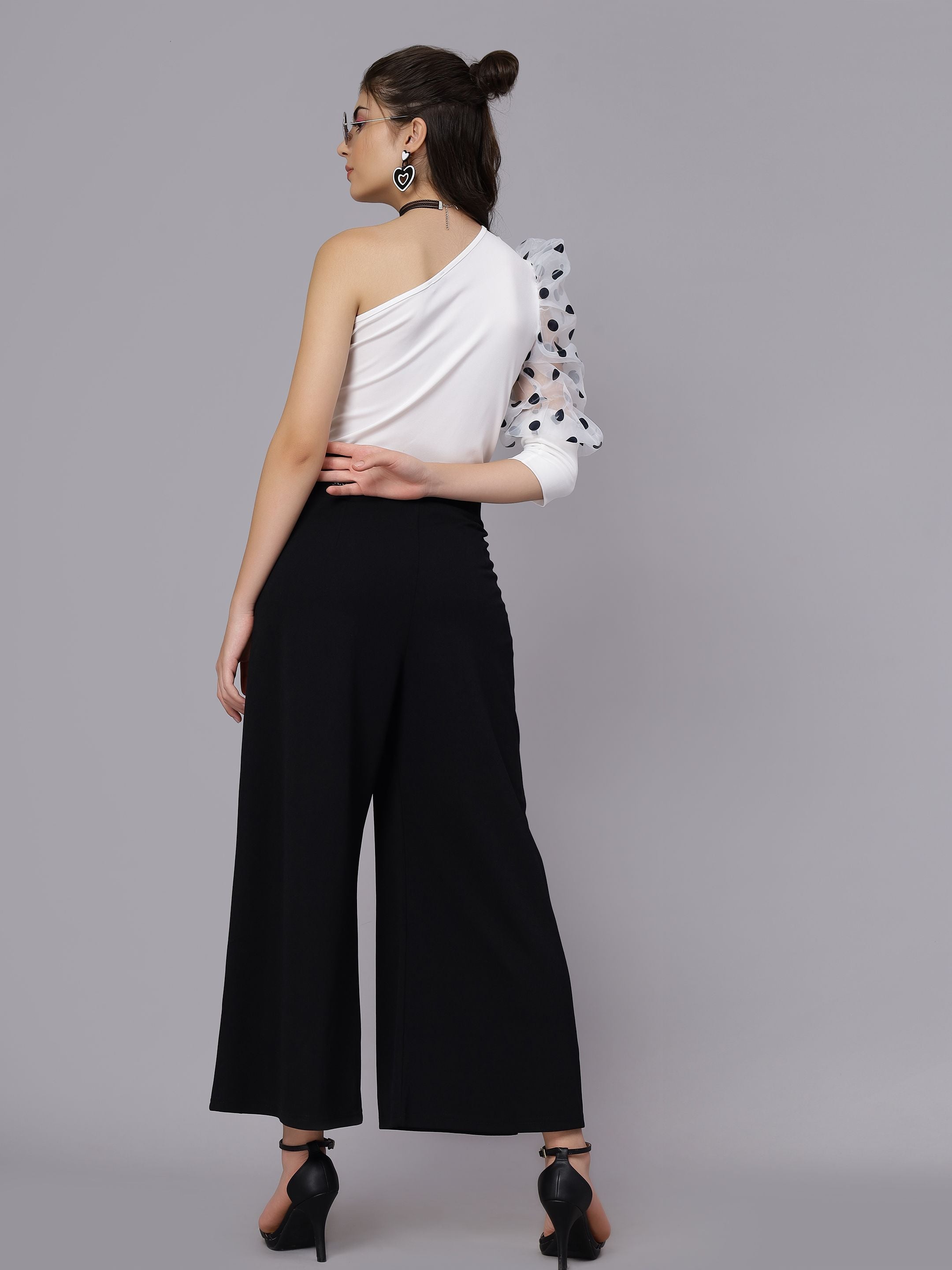 Sexy One Shoulder Dotted Blouse
