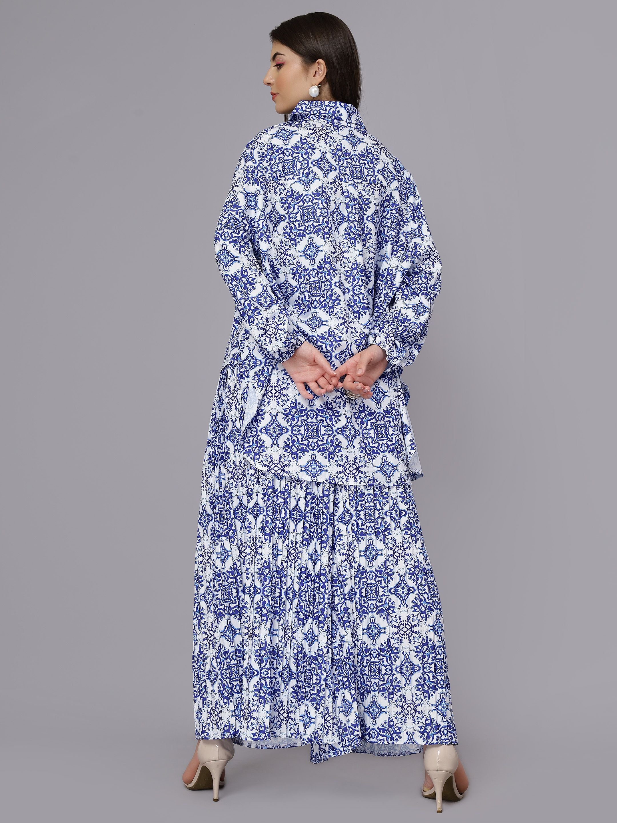 Majolica Print Oversized Two-Piece Set