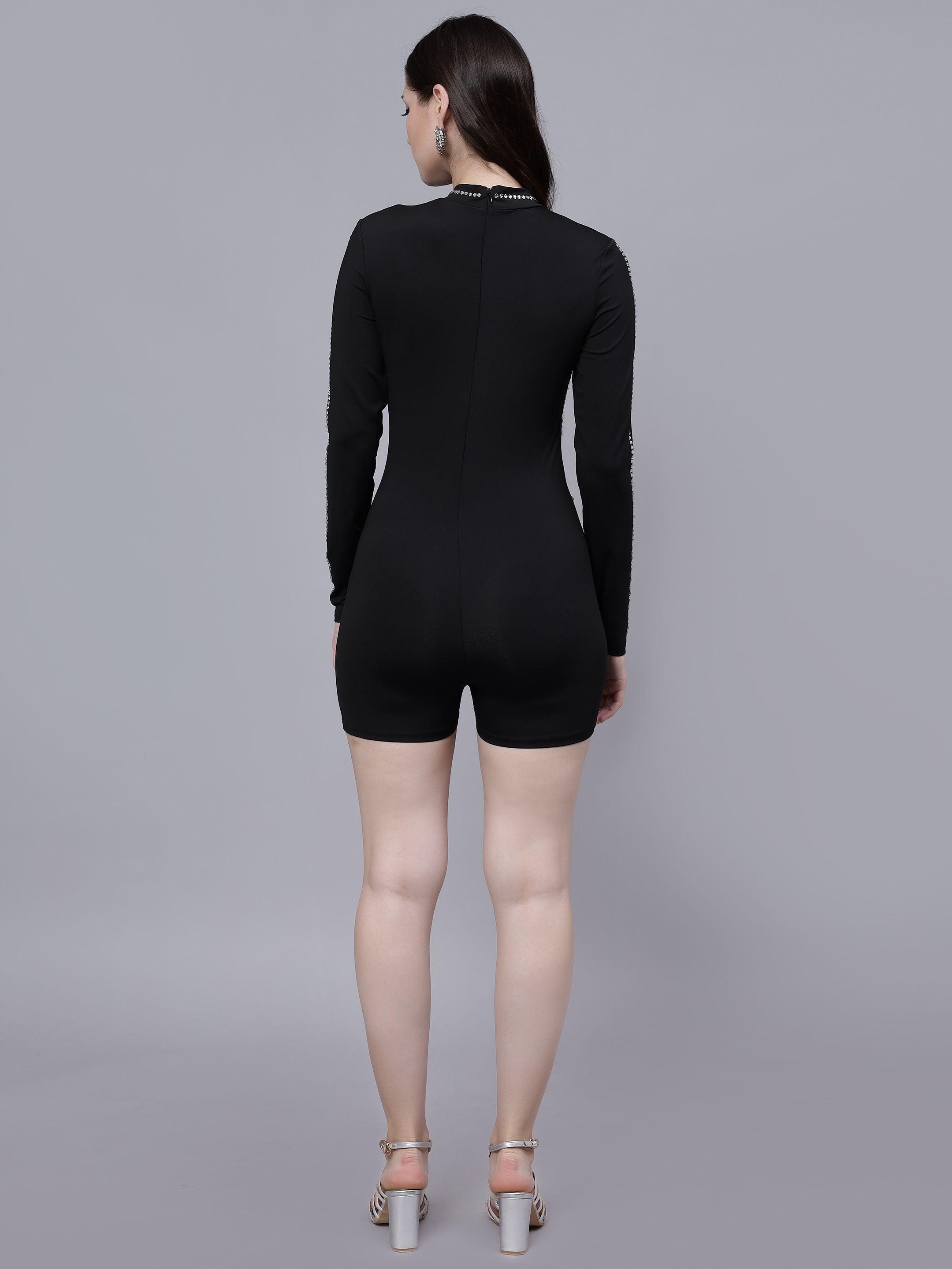 Rhinestone Stickon Detail Playsuit