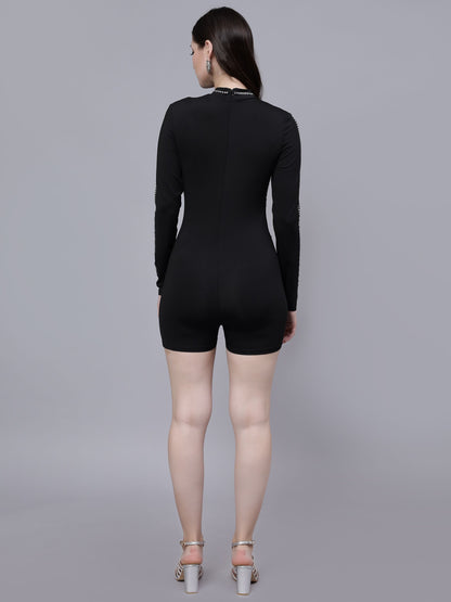 Rhinestone Stickon Detail Playsuit