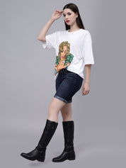 Gambling Girl Graphic Oversized T- Shirt
