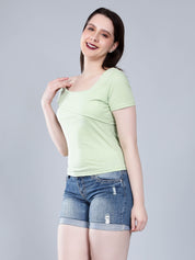 Asymmetric Neck T-Shirt