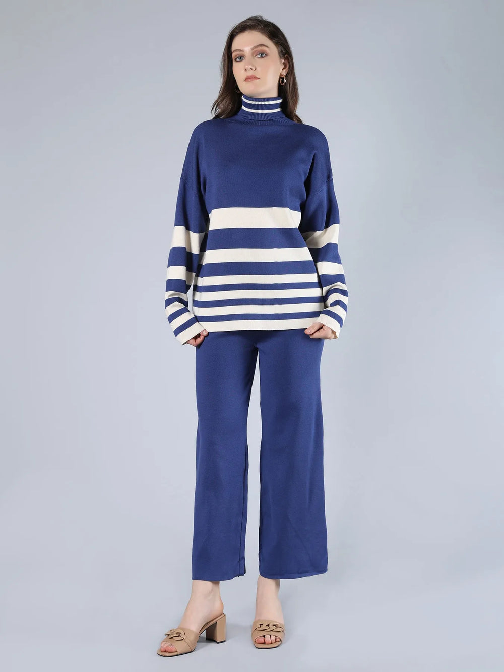 Striped Knitted Two Piece Set