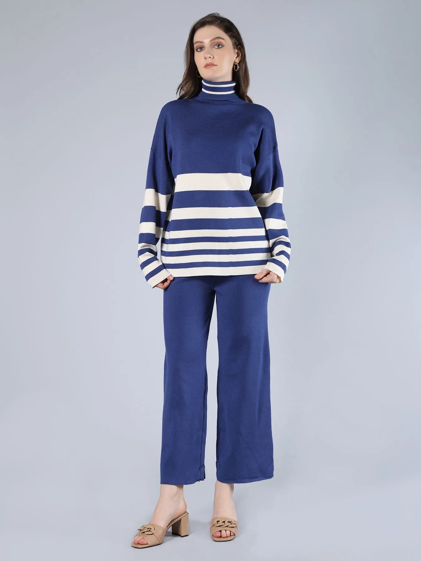 Striped Knitted Two Piece Set