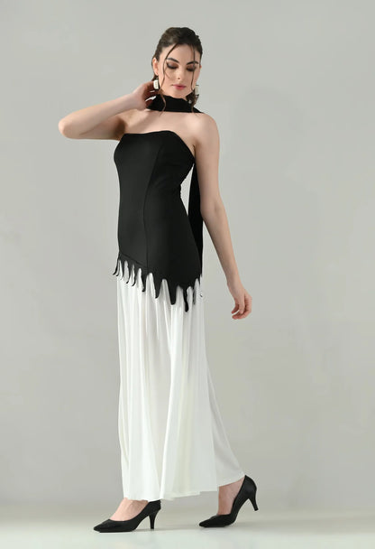 Vogue Contrast Tube Maxi Dress