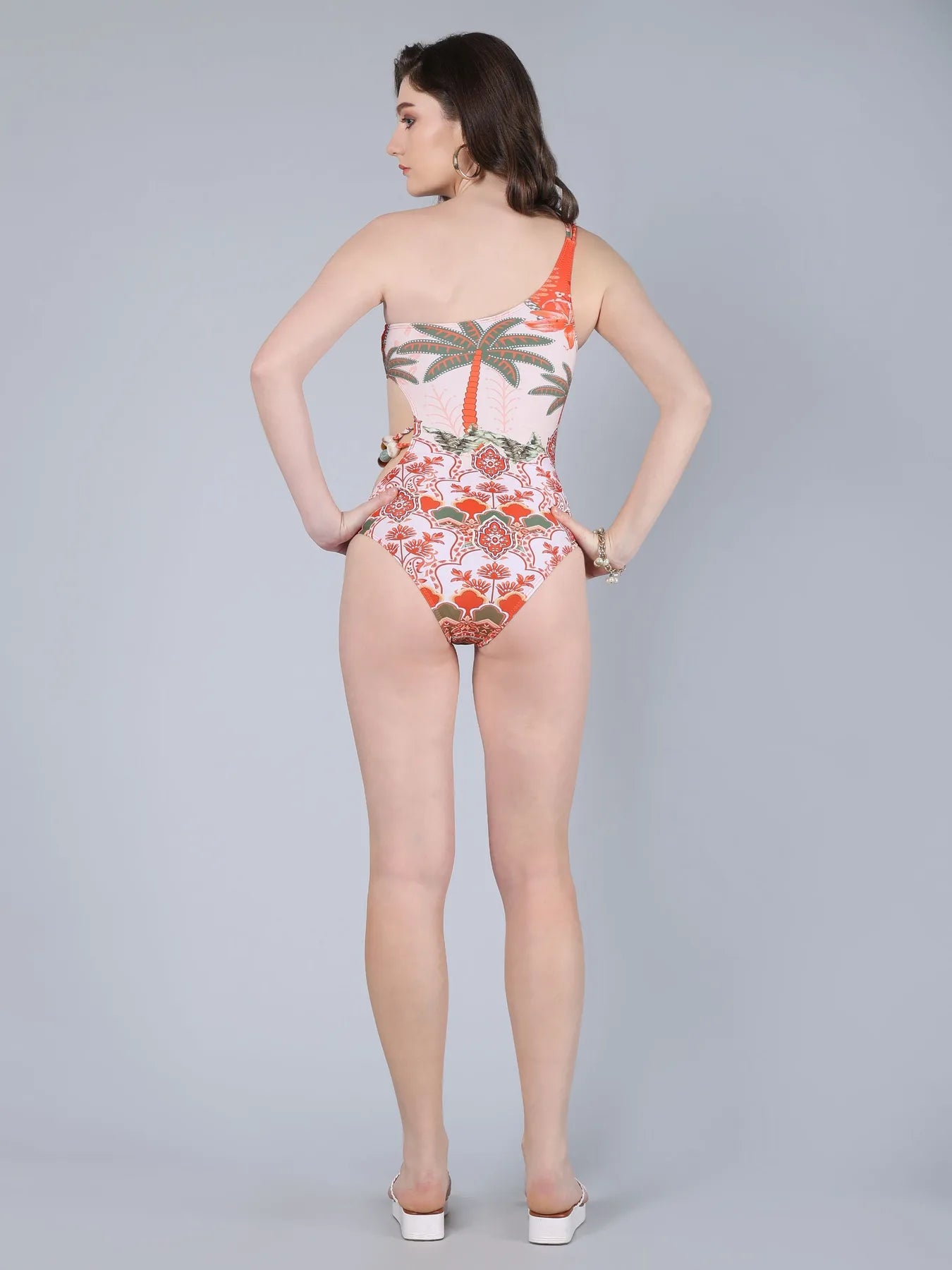 Stone Beads Monokini With Coverup