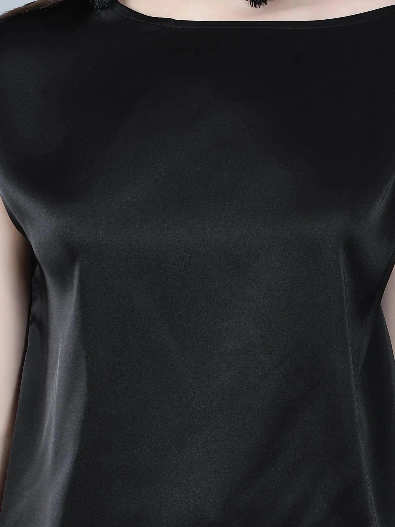 Tie Shoulder Satin Blouse