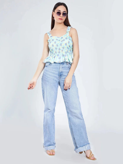 Floral Smocking Top