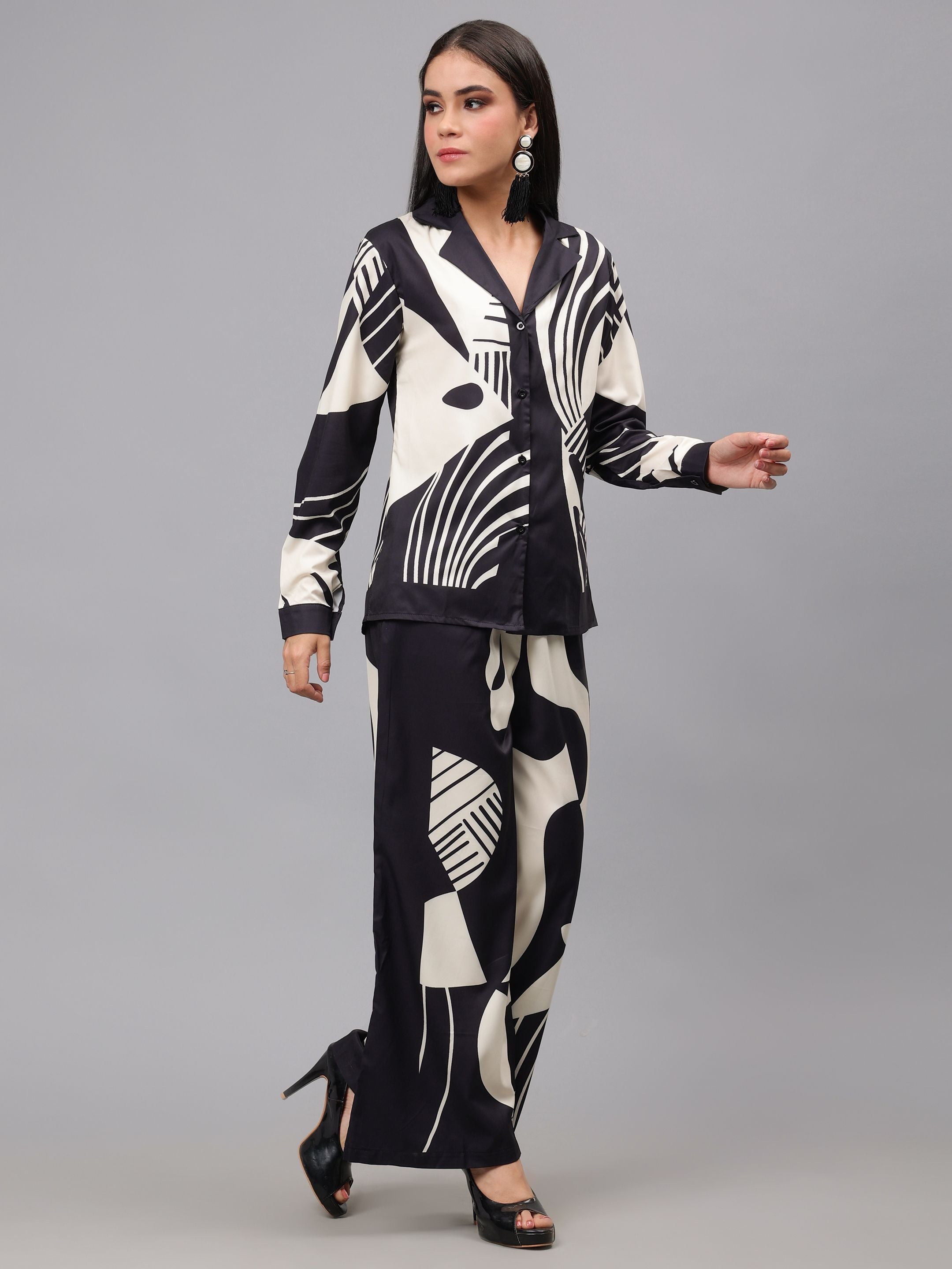 Abstract Printed Two-Piece Set