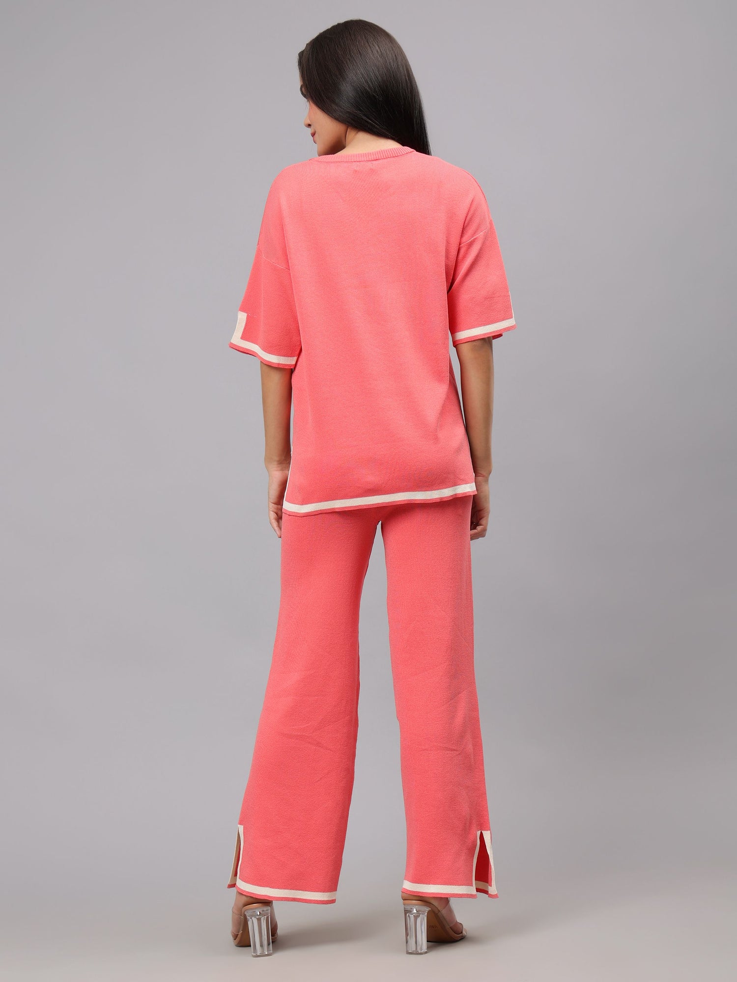Contrast Knitted Two Piece Set