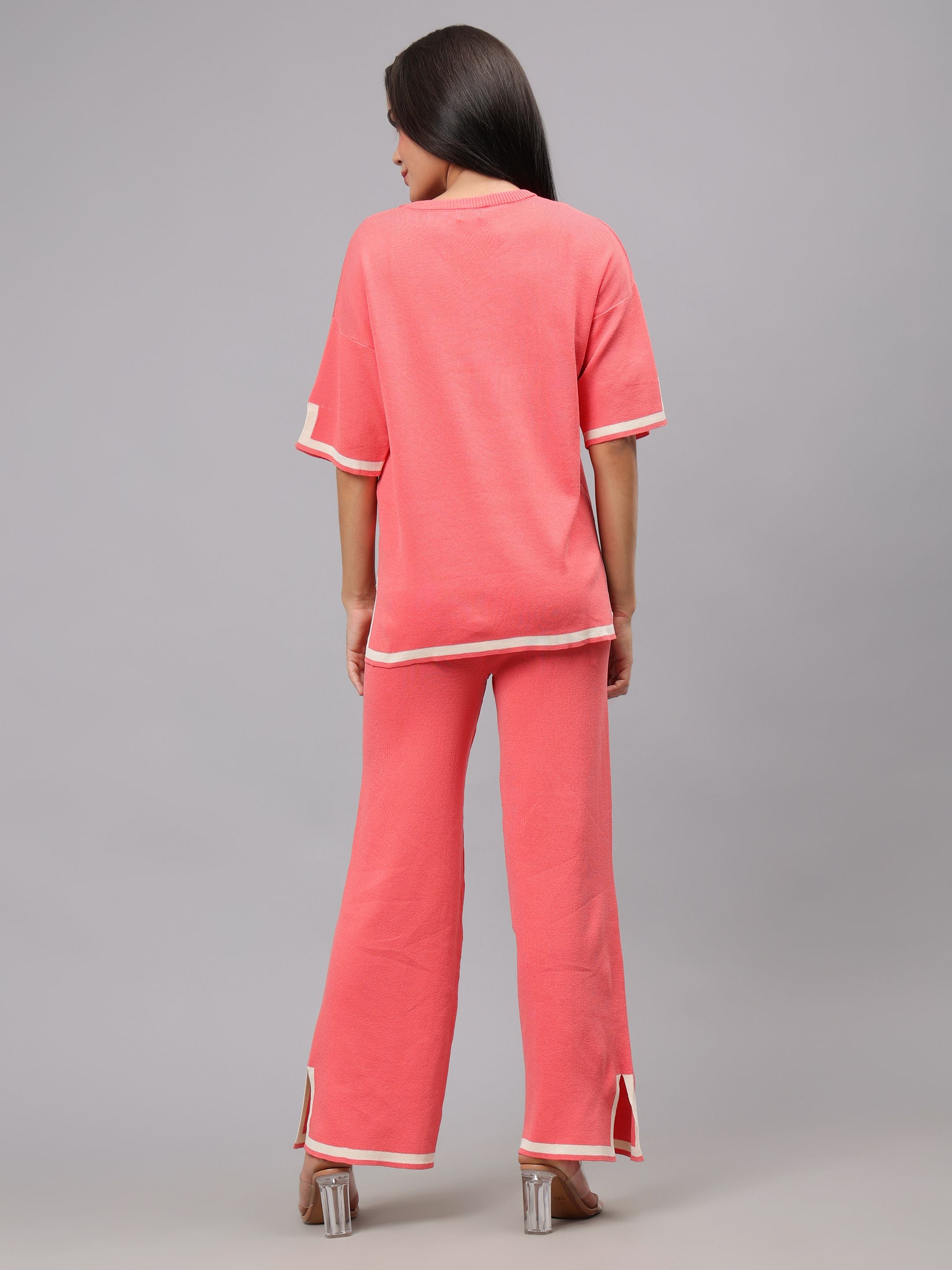 Contrast Knitted Two Piece Set