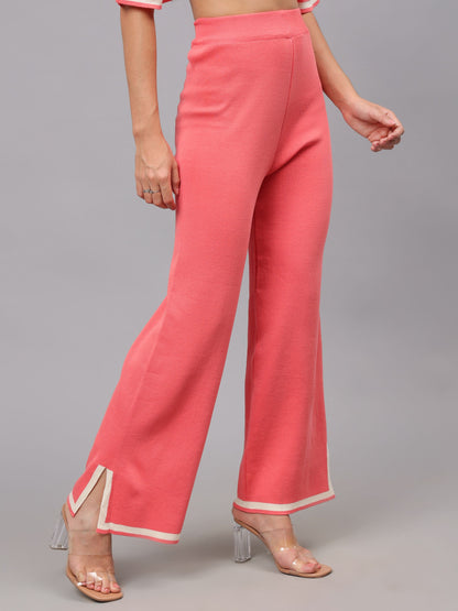 Contrast Knitted Two Piece Set