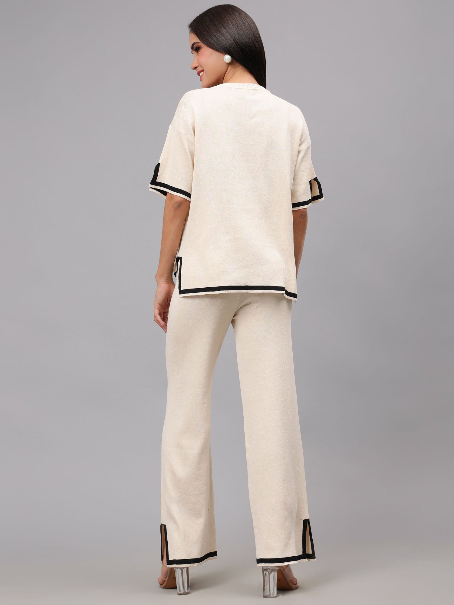 Contrast Knitted Two Piece Set