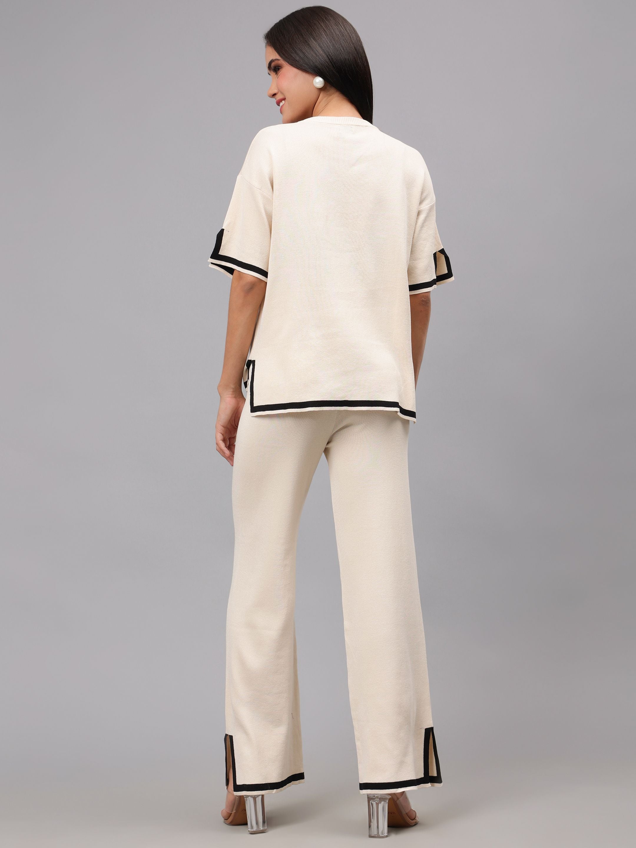 Contrast Knitted Two Piece Set
