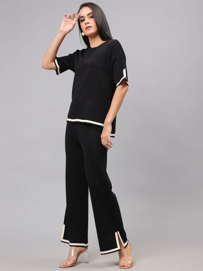Contrast Knitted Two Piece Set