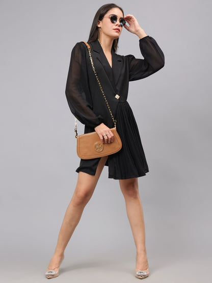 Pleated Wrap Dress