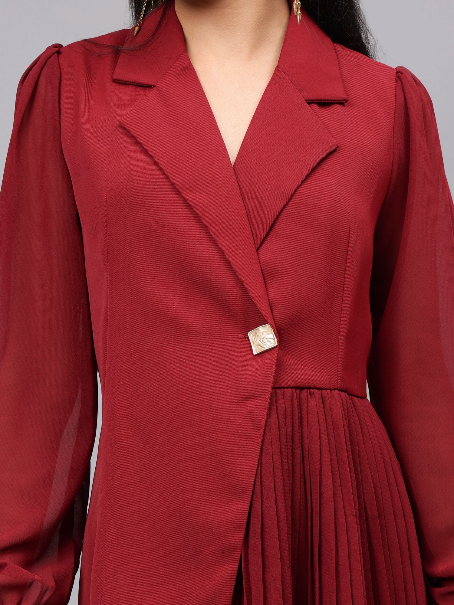 Pleated Wrap Dress
