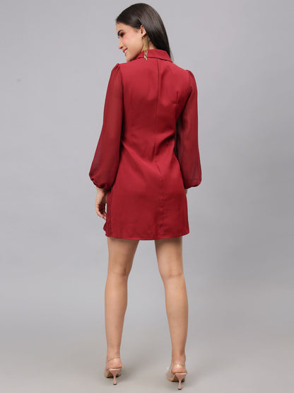 Pleated Wrap Dress