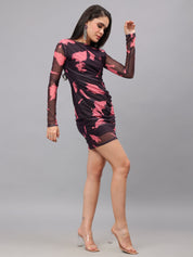 Tie Dye Bodycon Ruched Dress