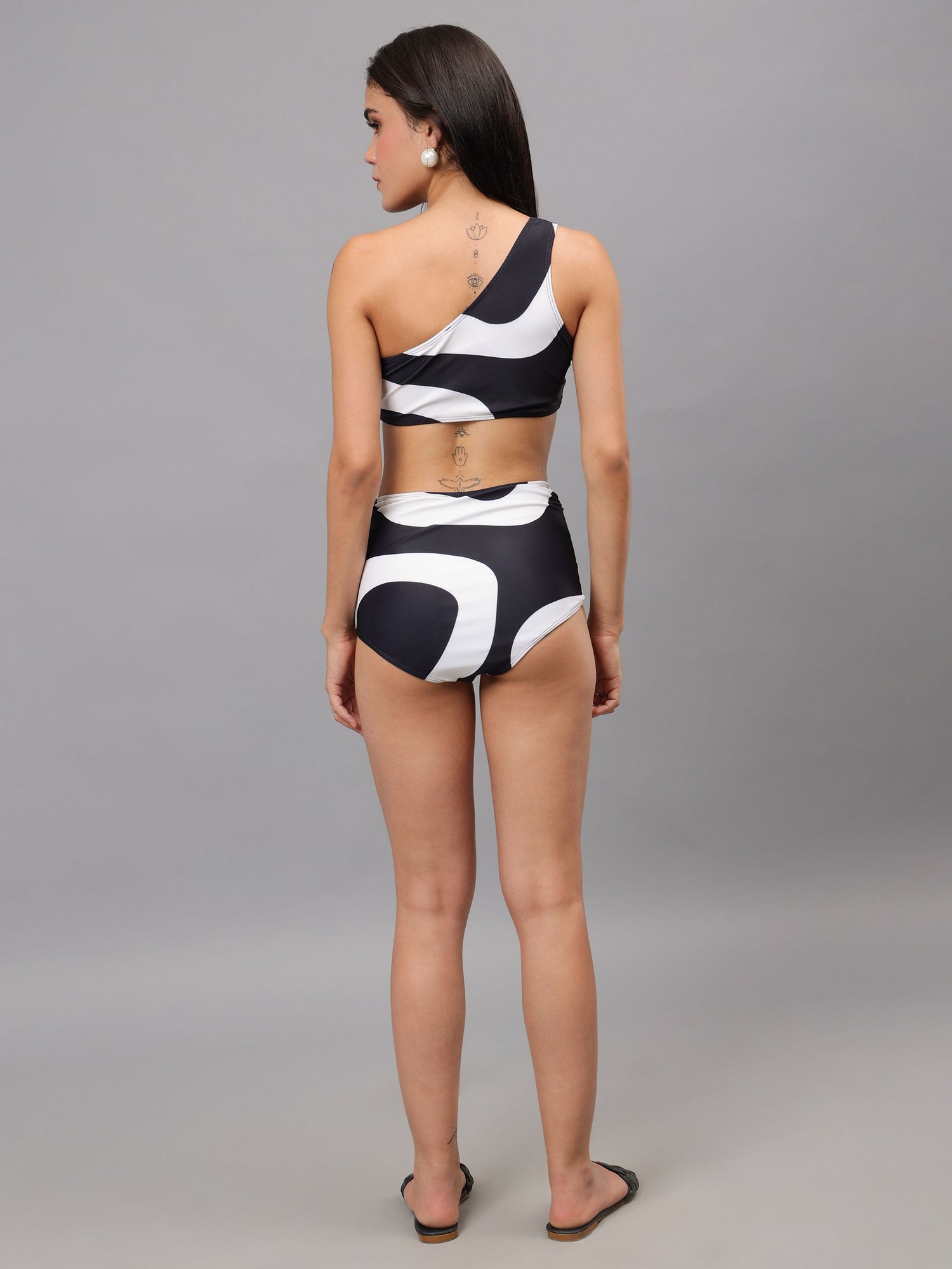 One Shoulder Bikini Set With Sarong