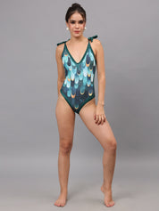 Printed Monokini With Sarong