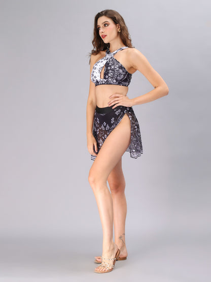 Cross Halter Neck Bikini Set