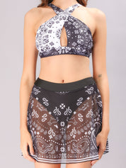 Cross Halter Neck Bikini Set