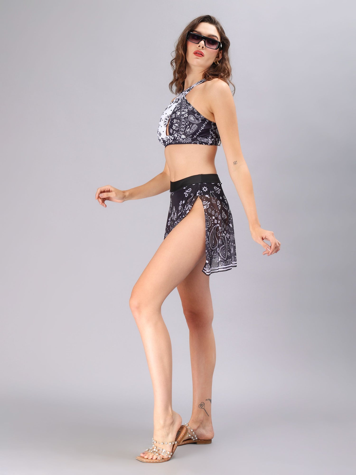 Cross Halter Neck Bikini Set