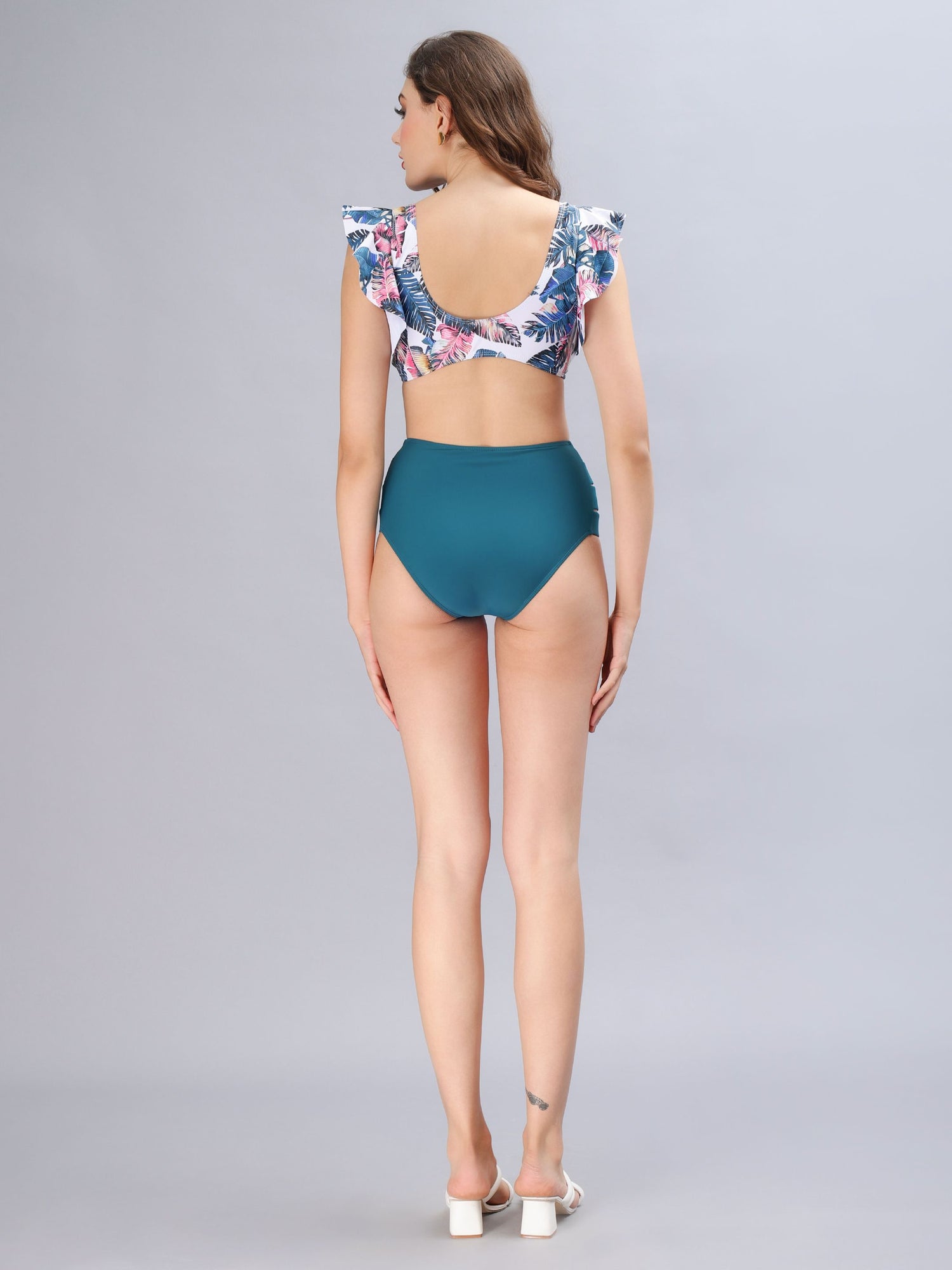 Plunge Tie-Knot Floral Bikini