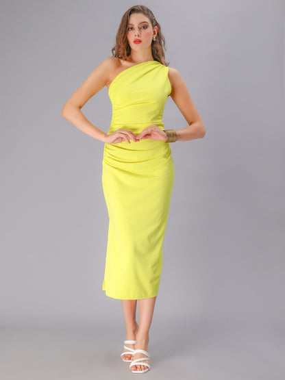 Fitted Asymmetric Draped Dress