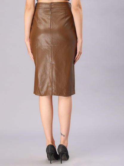 PU Leather Pencil Skirt