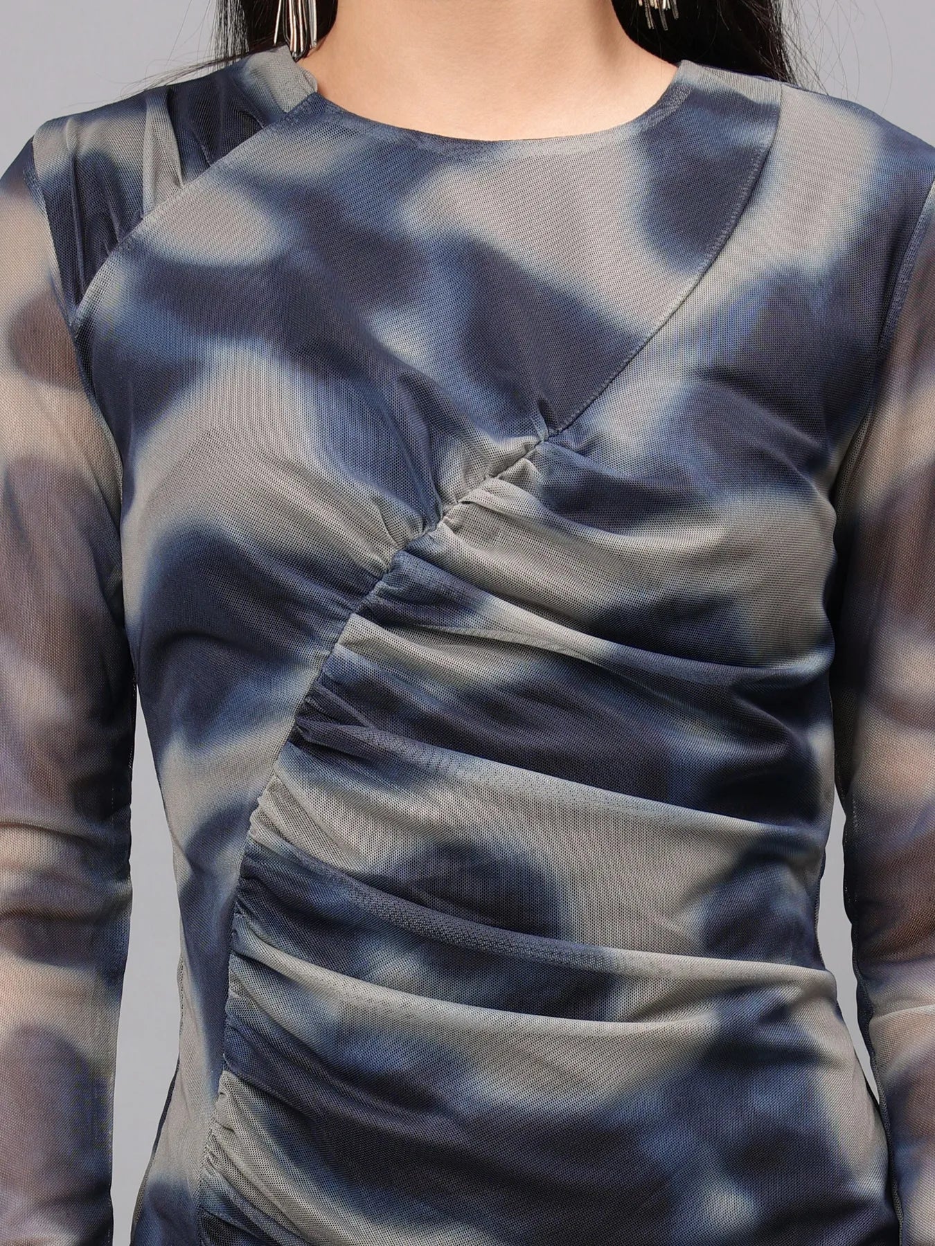 Tie Dye Bodycon Ruched Dress