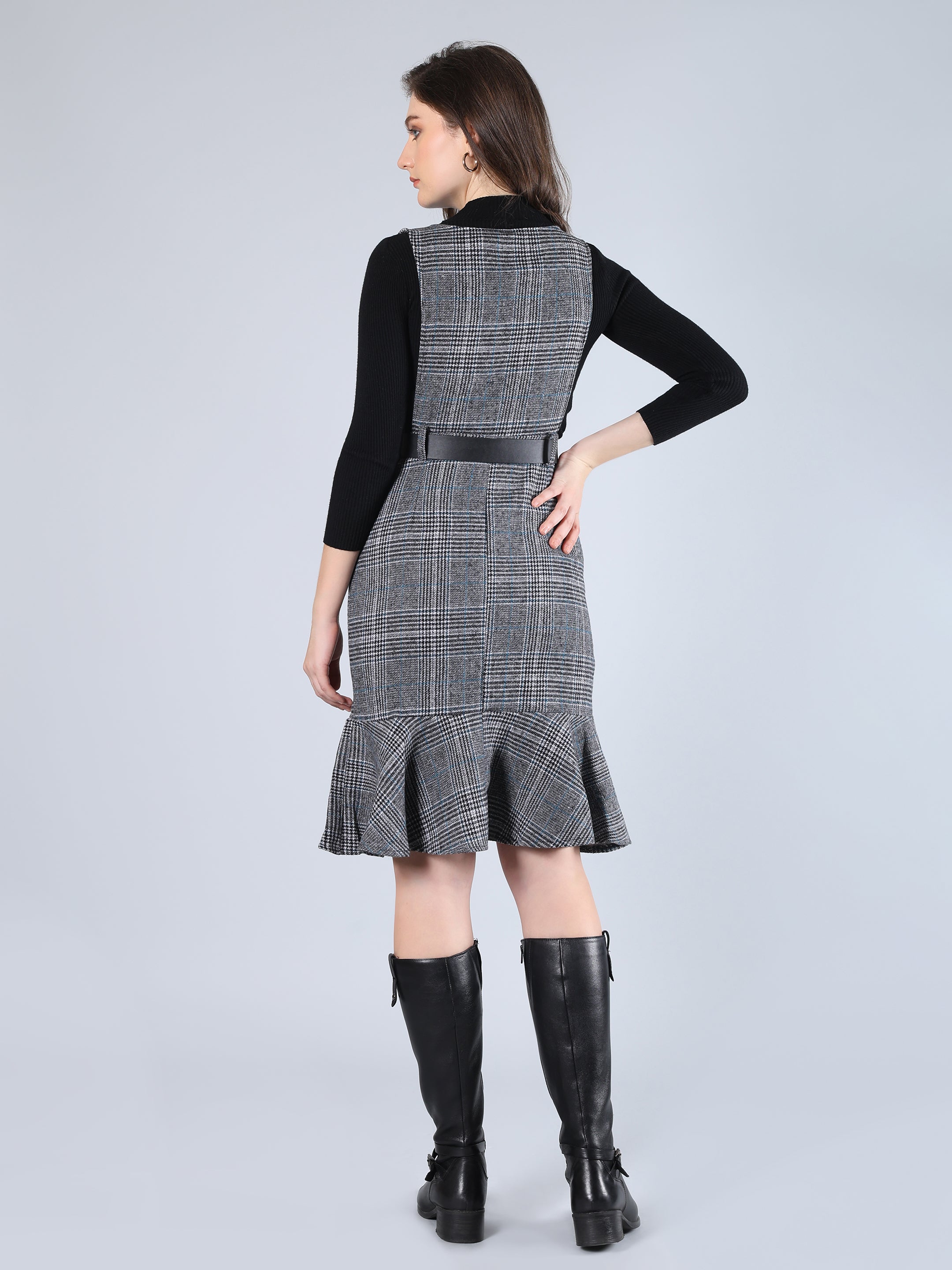 Plaid Winter Midi Dress